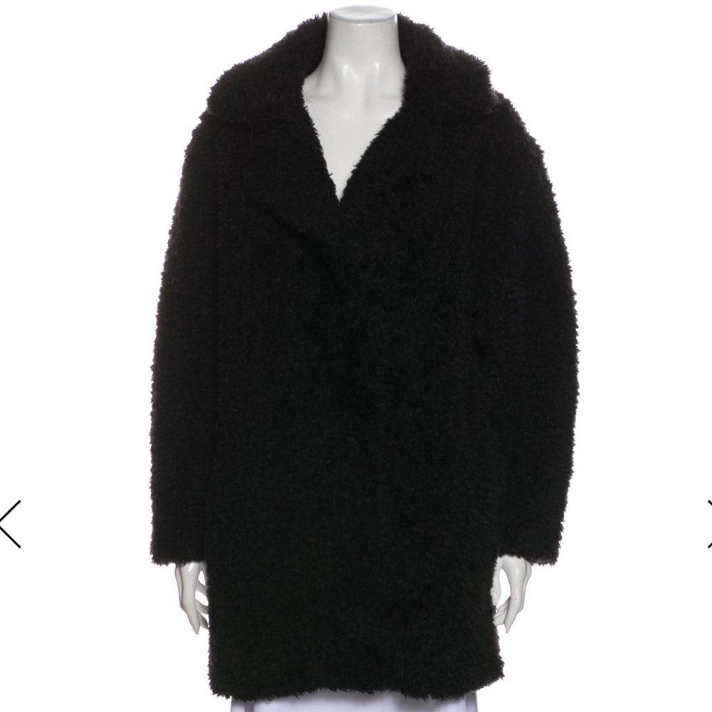 Sandro Black Faux Fur Coat